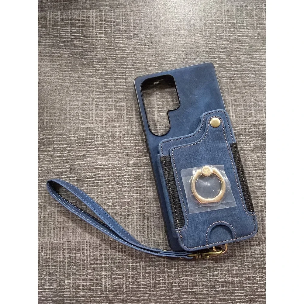 For Samsung‎ Galaxy S25 Ultra PU Leather Back Wallet Ring Stand Phone Case